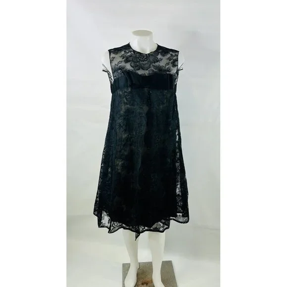 Vintage | Dresses | Vintage 96s Pat Sandler Black Lace Bow Swing Tent Dress  | Poshmark